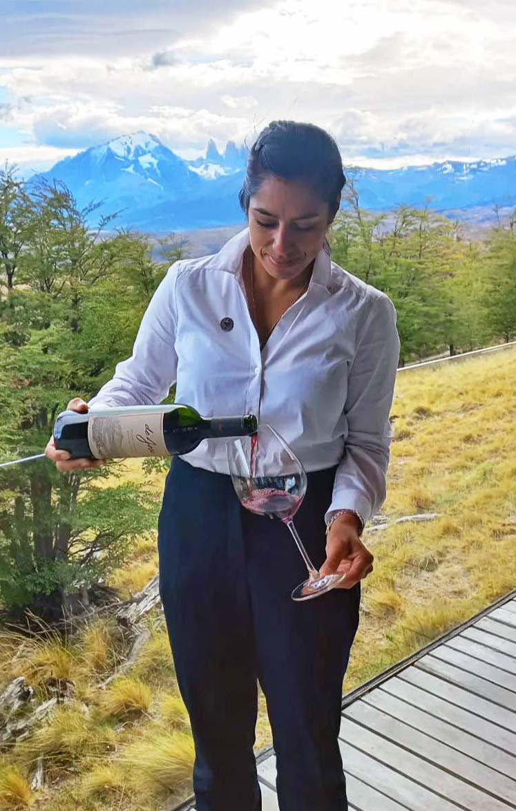 Ayelén sharing Chilean wine